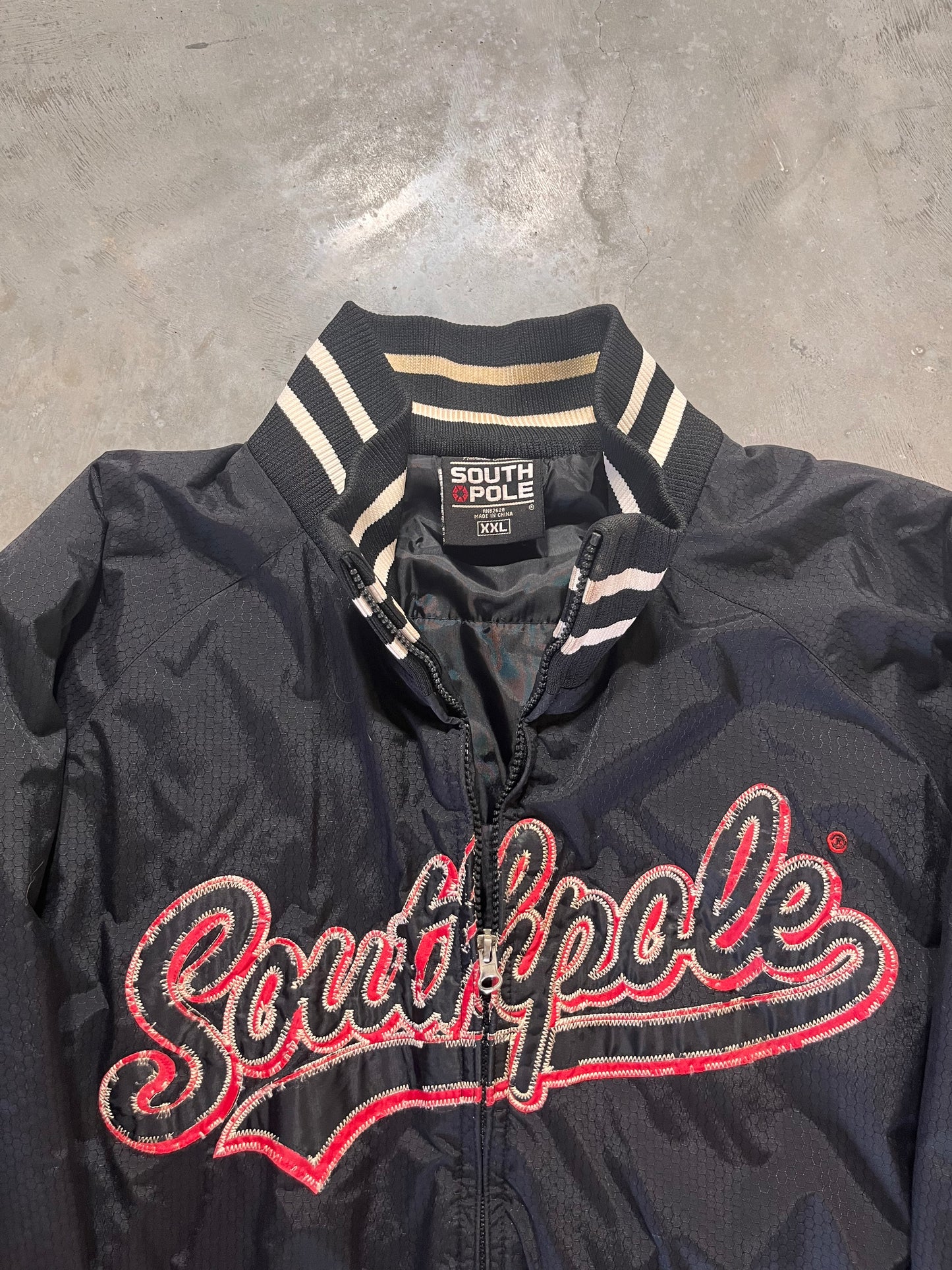 (2XL)Baggy nylon South Pole logo Jacket