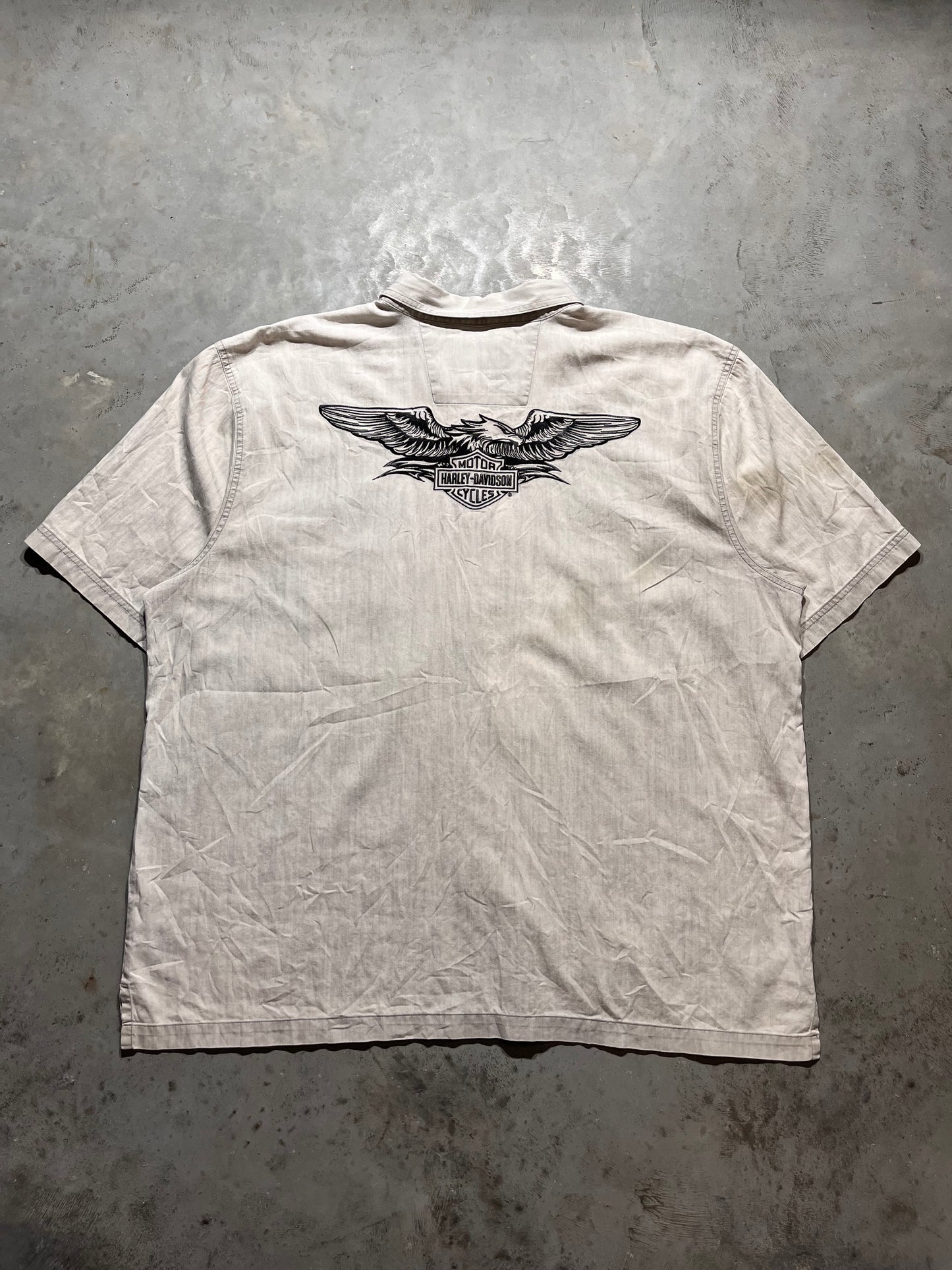 (XL)Harley Davidson Eagle Embrodiered Button up