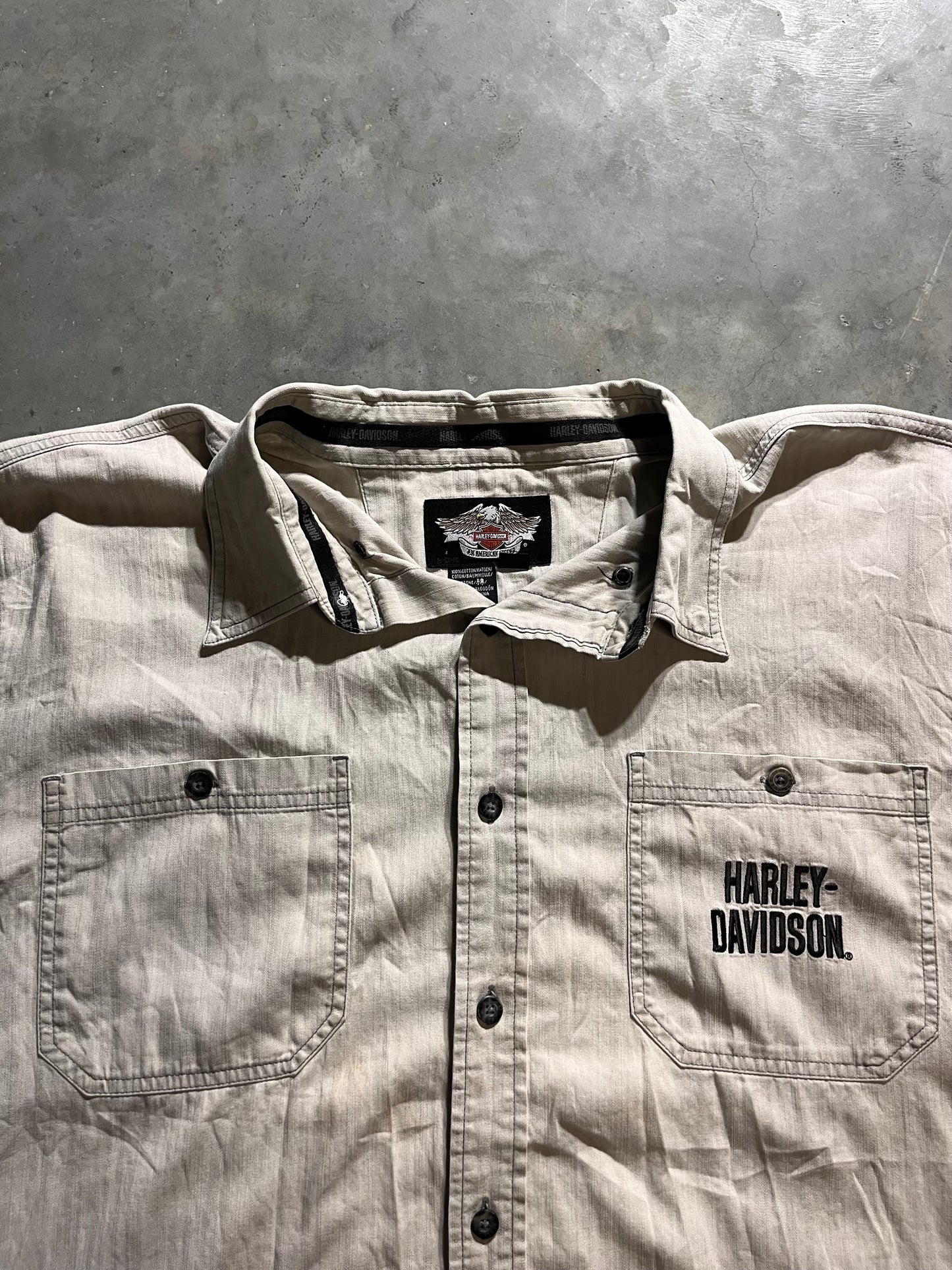 (XL)Harley Davidson Eagle Embrodiered Button up