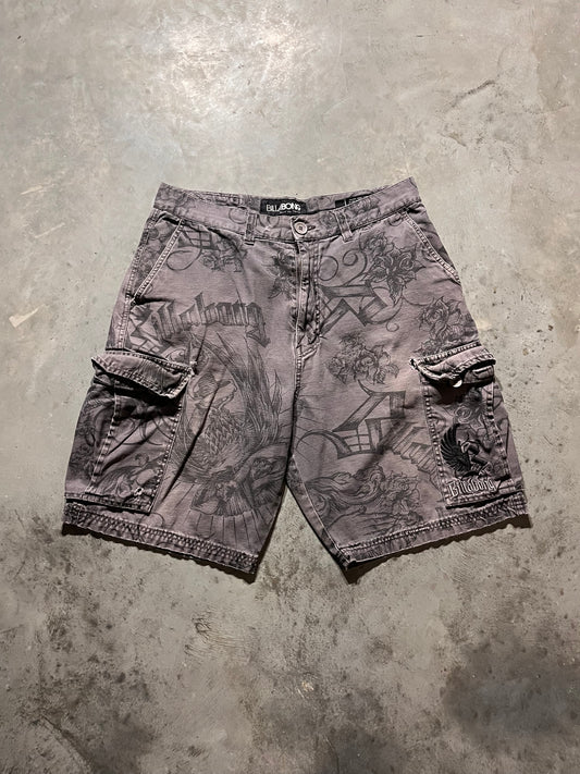 (32x10) AOP Billabong embroidered cargo shorts