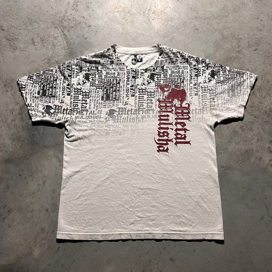 (M)Y2K White Metal Melisha graphic tee