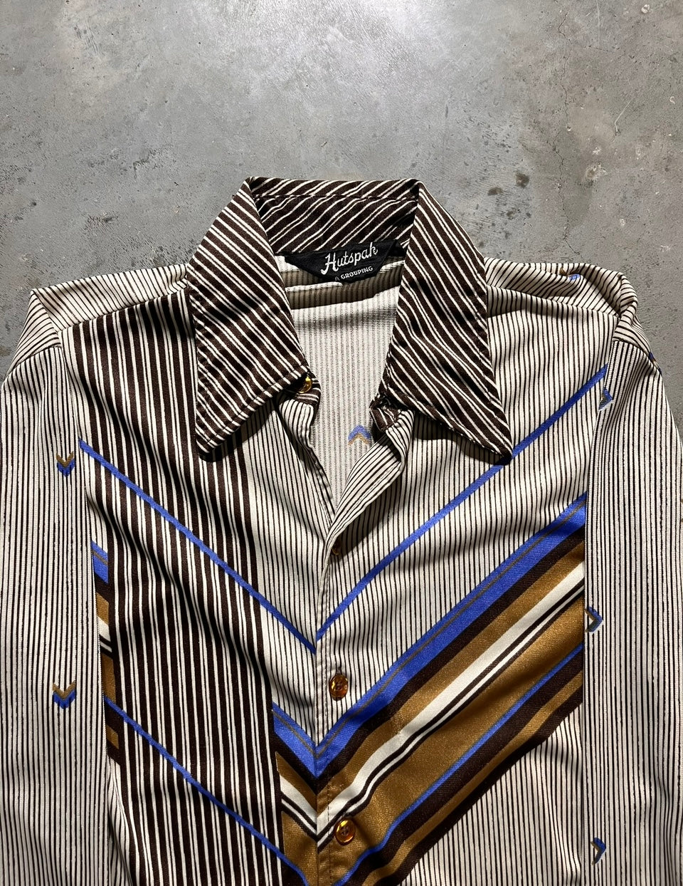 (M)70's striped button up