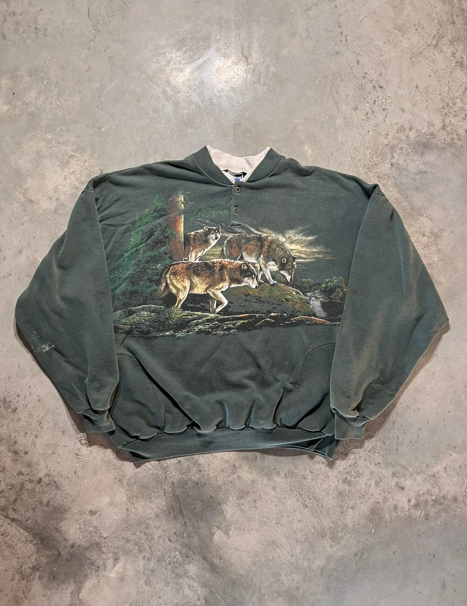 (3XL) 90's Wolves Crew neck w/pockets