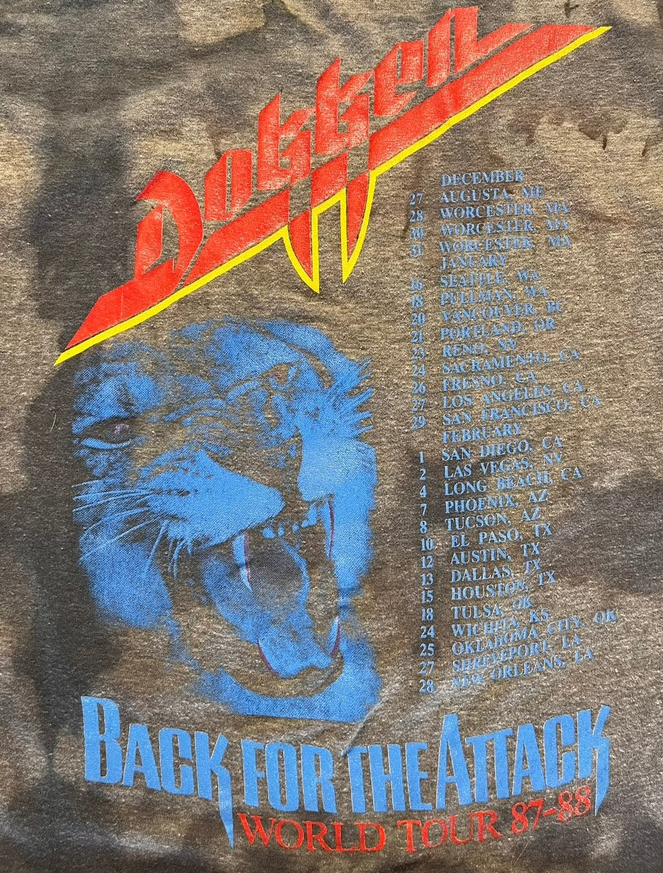 (M) Dokken 1987 band tee